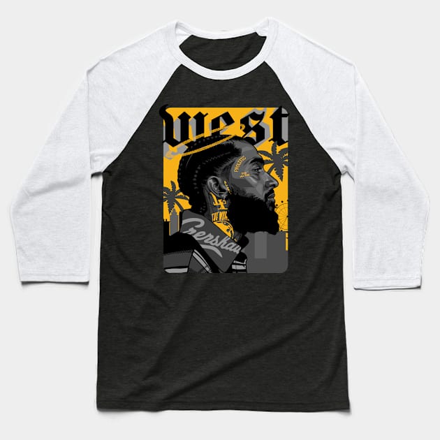 Nipsey Hussle Tribute Baseball T-Shirt by bikonatics